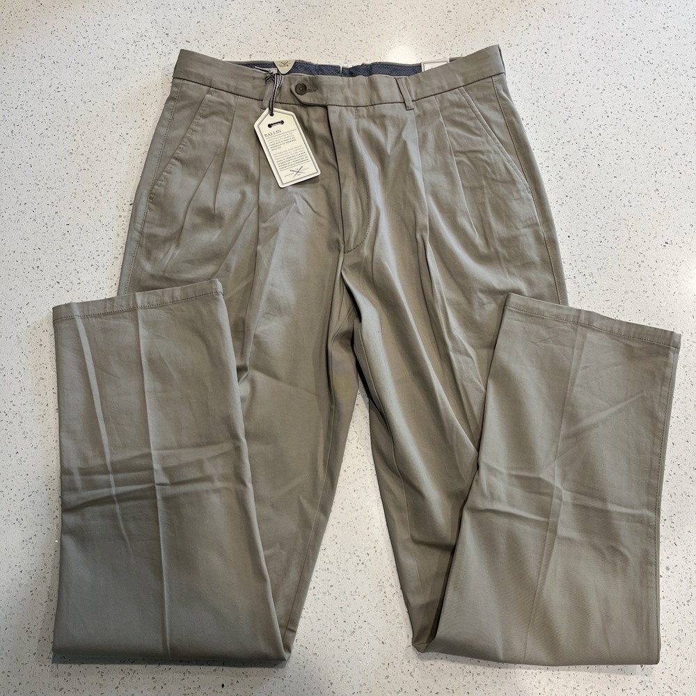 Ballin Pima Twill Perma Color Pants Rochester Relaxed Fit Khaki 36-36 ‎ NWT